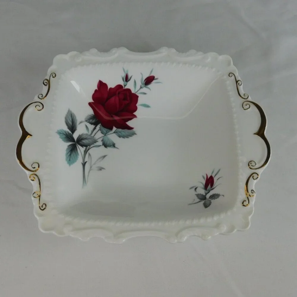 Royal Albert Sweet Romance White Floral Design Square Small Tray Meat Nut Candy - Picture 1 of 10